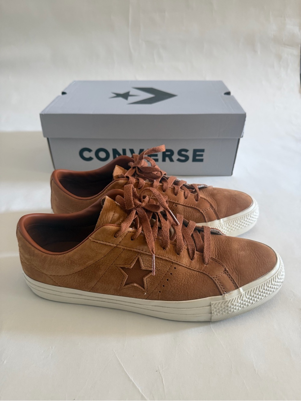 Converse One Star Low Top Sneakers - Brown Suede - Picture 1 of 7